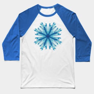 Ice Crystal Mandala Baseball T-Shirt